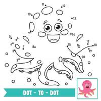 Dot To Dot Game Illustration For Children Education vector