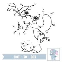 Dot To Dot Game Illustration For Children Education vector