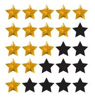 Star Rating. Evaluation System and Positive Review Sign. Vector Illustration