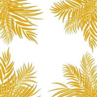 Beautifil Palm Tree Leaf Silhouette Background Vector Illustration