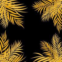 Beautifil Palm Tree Leaf Silhouette Background Vector Illustration