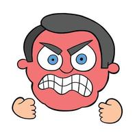 Cartoon Man is Very Angry Vector Illustration