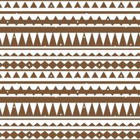 Horizontal Brown white vector monochrome abstract geometric seamless border pattern. Illustration contains lines, dots, triangles like mountains or trees for textile