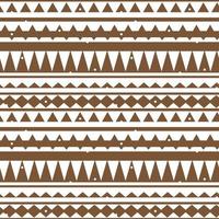 Horizontal Brown white vector monochrome abstract geometric seamless border pattern. Illustration contains lines, dots, triangles like mountains or trees for textile