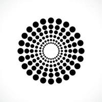 Black abstract vector circle frame halftone dots logo emblem design. Round border Icon using circle dots texture.Vector illustration EPS 10