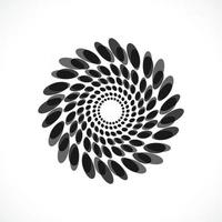 Black abstract vector circle frame halftone dots logo emblem design. Round border Icon using circle dots texture.Vector illustration EPS 10