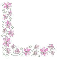 Pink Floral Corner Border vector