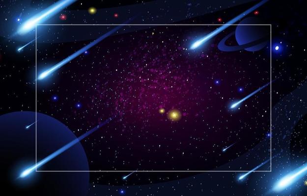 Falling Lights Meteor in Space Background