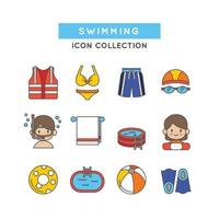 colección de iconos de natación vector