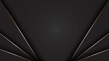 Black abstract background with golden line vector