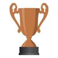 Bronze cup winner third place on white background. Vector Illustration.