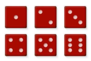 Plastic Red Dices for Casino Vector Illustration