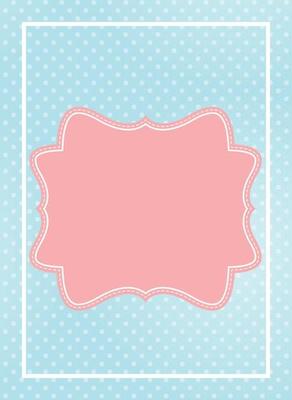 Cute Pink Frame in Blue Dotted Background Vector Illustration