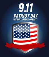 9.11 Patriot Day background We Will Never Forget Poster Template Vector illustration