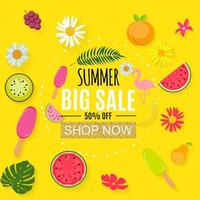 Summer Sale Abstract Banner Background Vector Illustration