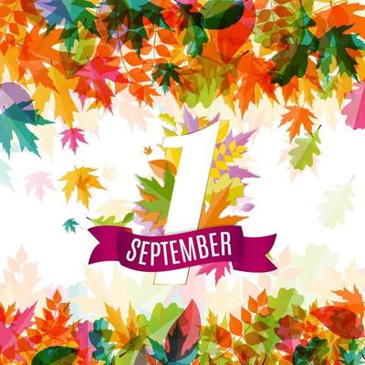 First 1 September Template Vector Illustration