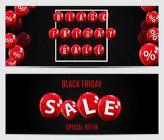 Black Friday Sale Balloon Concept of Discount. Special Offer Template .Vector Illustration vector