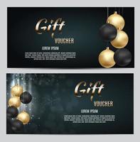 New Year and Christmas Gift Voucher Template Vector Illustration for Your Business