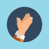 Flat. Concept of success Applause. Hands clapping. Vector Illustration