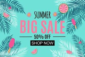 Summer Sale Abstract Banner Background Vector Illustration