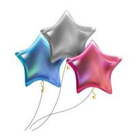 Grupo de globos de helio brillantes de color aislado sobre fondo blanco. ilustración vectorial vector