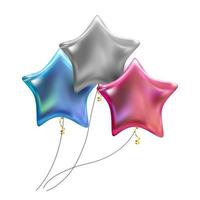 Group of Colour Glossy Helium Balloons Isolated on White Background. Vector Illustration