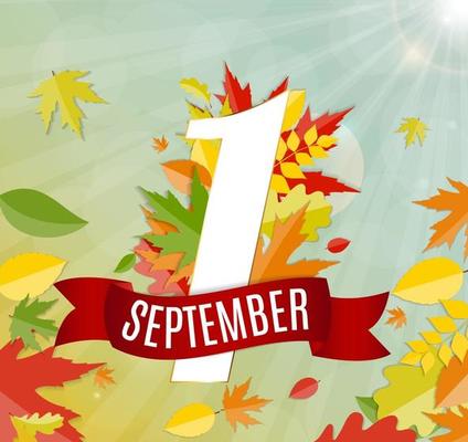 First 1 September Template Vector Illustration