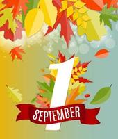 First 1 September Template Vector Illustration