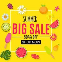 Summer Sale Abstract Banner Background Vector Illustration