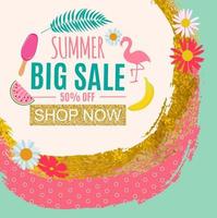 Summer Sale Abstract Banner Background Vector Illustration