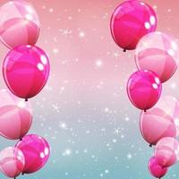 Pink Glossy Balloons Background Vector Illustration