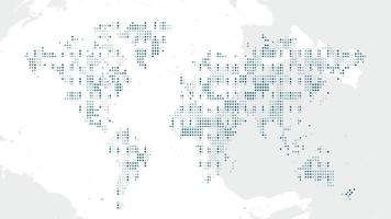 Fondo de negocio de mapa del mundo de punto blanco limpio moderno video