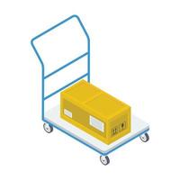 conceptos de carrito de equipaje vector