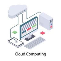 conceptos de computación en la nube vector