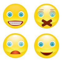 Set of yellow smiley face vector