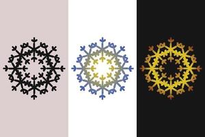 mandala decorativo y ornamental negro en blanco y dorado colección de diseño colorido abstracto vector