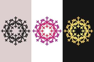 mandala decorativo y ornamental negro en blanco y dorado colección de diseño colorido abstracto vector