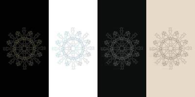 Mandala Decorative And Ornamental Black in white  and Golden Abstract Colorful design set Collection vector