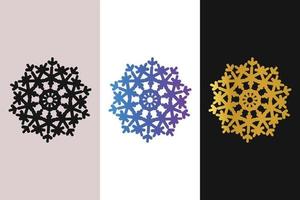 mandala decorativo y ornamental negro en blanco y dorado colección de diseño colorido abstracto vector