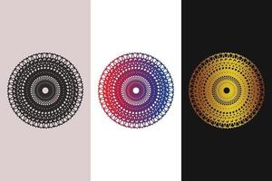 Mandala Decorative And Ornamental Black in white  and Golden Abstract Colorful design Collection vector