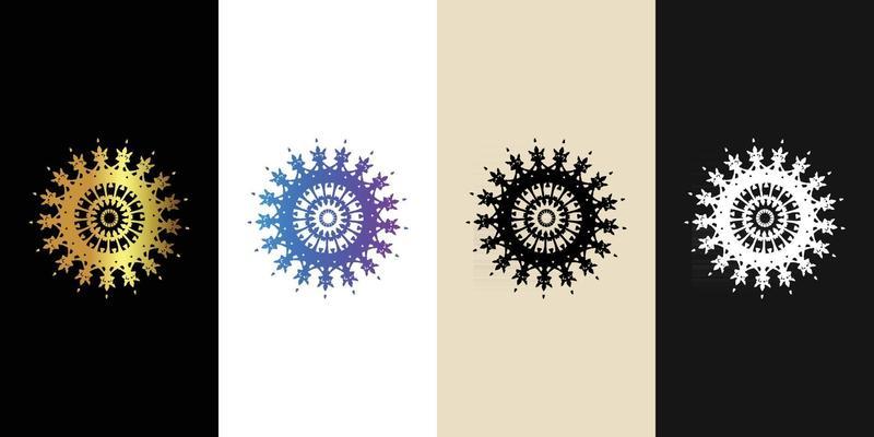 Mandala Decorative And Ornamental Black in white  and Golden Abstract Colorful design Collection