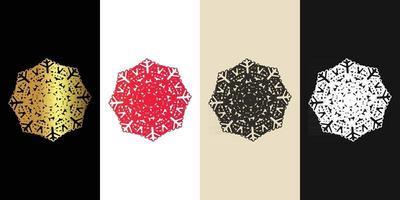 Mandala Decorative And Ornamental Black in white  and Golden Abstract Colorful design Collection vector