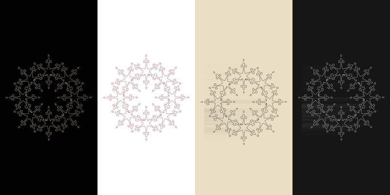 Mandala Decorative And Ornamental Black in white  and Golden Abstract Colorful design Collection