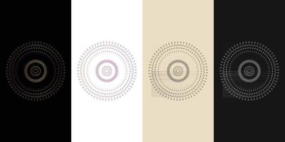 mandala decorativo y ornamental negro en blanco y dorado colección de diseño colorido abstracto vector