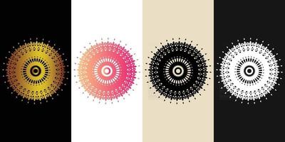 Mandala Decorative And Ornamental Black in white  and Golden Abstract Colorful design Collection vector