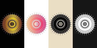 Mandala Decorative And Ornamental Black in white  and Golden Abstract Colorful design Collection vector