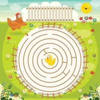 Maze Game Illustration For Children vector