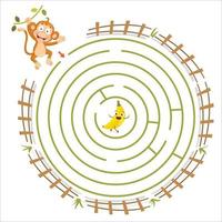 Maze Game Illustration For Children vector