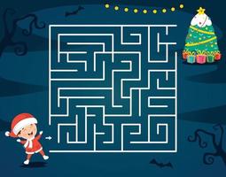 Maze Game Illustration For Children vector