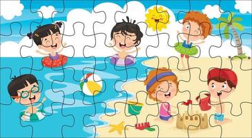 Puzzle Game Illustration For Children vector